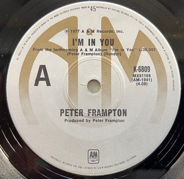 Peter Frampton : I'm In You (7", Single)