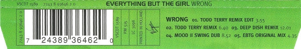 Everything But The Girl : Wrong (CD, Single)