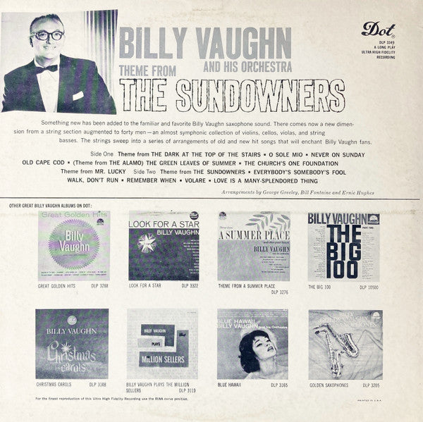 Billy Vaughn And His Orchestra : The Sundowners (LP, Album)