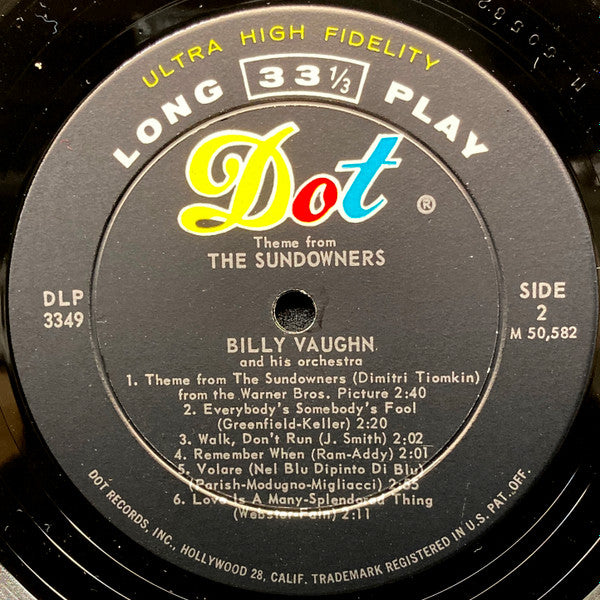 Billy Vaughn And His Orchestra : The Sundowners (LP, Album)