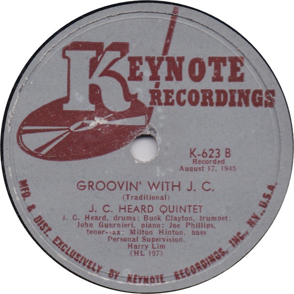 J.C. Heard Quintet : All My Life / Groovin' With J.C. (Shellac, 10")