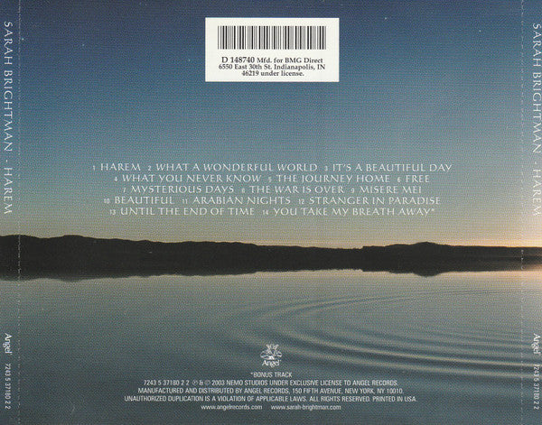 Sarah Brightman : Harem (CD, Album, Club)