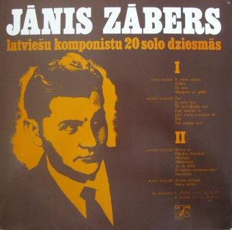 Jānis Zābers : Latviešu Komponistu 20 Solo Dziesmās (LP, Album)