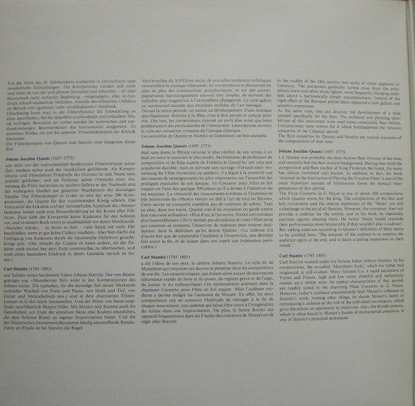 Johann Joachim Quantz, Carl Stamitz, Peter-Lukas Graf, Zürcher Kammerorchester, Edmond De Stoutz : Peter-Lukas Graf Spielt Flötenkonzerte (LP, Gat)