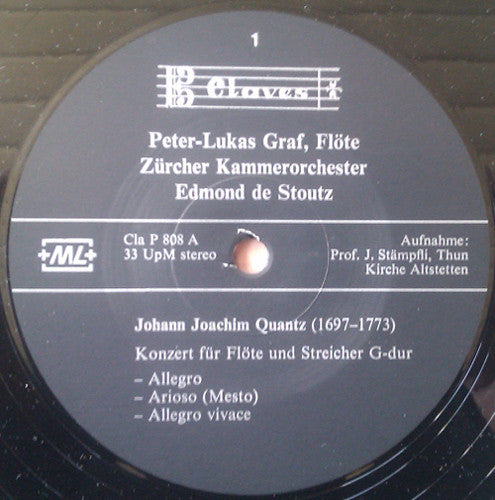 Johann Joachim Quantz, Carl Stamitz, Peter-Lukas Graf, Zürcher Kammerorchester, Edmond De Stoutz : Peter-Lukas Graf Spielt Flötenkonzerte (LP, Gat)