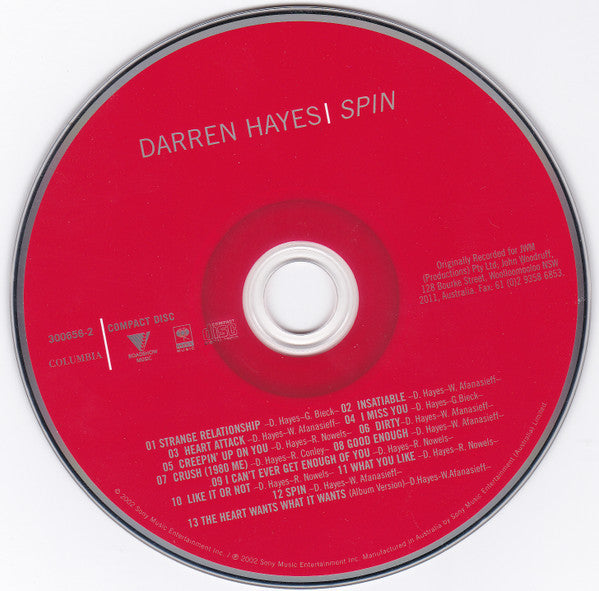 Darren Hayes : Spin (CD, Album)