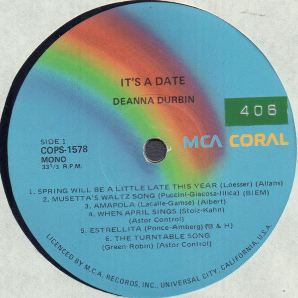 Deanna Durbin : It's A Date (LP, Mono)