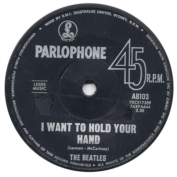 The Beatles : I Want To Hold Your Hand / This Boy (7", Single, Mono)