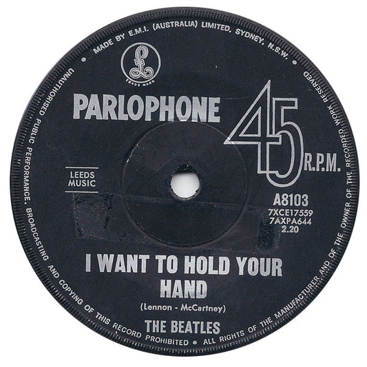 The Beatles : I Want To Hold Your Hand / This Boy (7", Single, Mono)