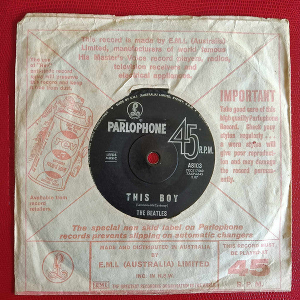 The Beatles : I Want To Hold Your Hand / This Boy (7", Single, Mono)