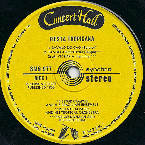 Various : Fiesta Tropicana - Dances From South America (7", EP)