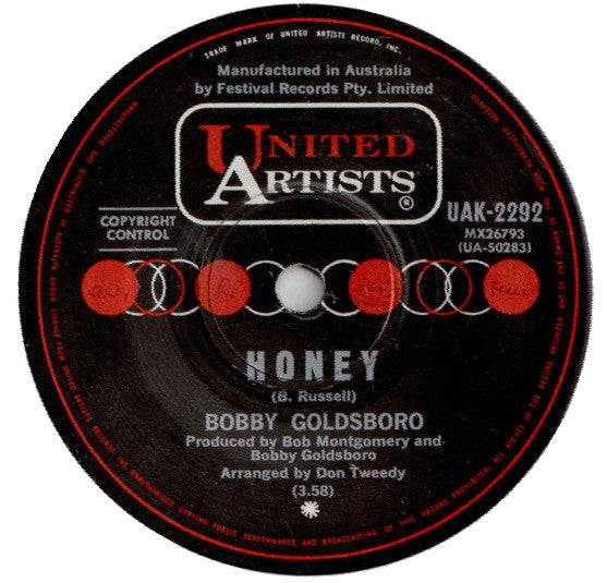 Bobby Goldsboro : Honey (7", Single)