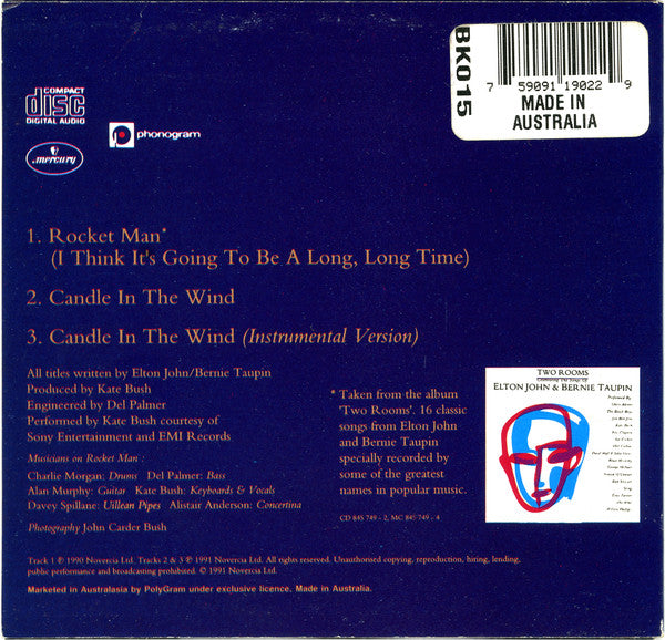 Kate Bush : Rocket Man / Candle In The Wind (CD, Single)