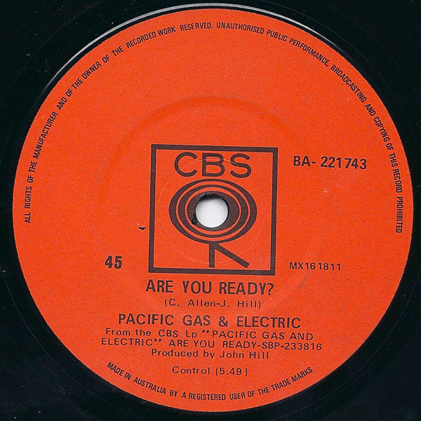 Pacific Gas & Electric : Are You Ready? (7", Single)