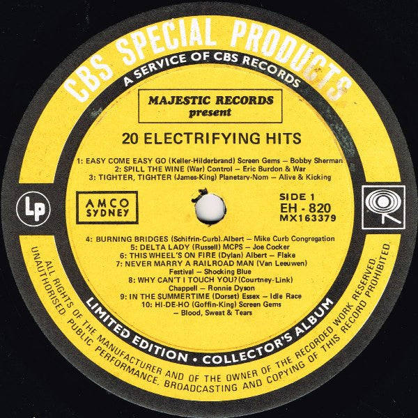 Various : 20 Electrifying Hits (LP, Comp, Ltd)