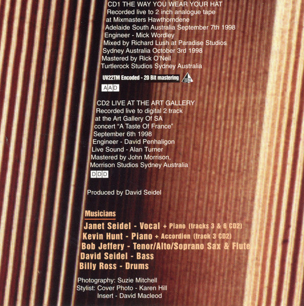 Janet Seidel : The Way You Wear Your Hat (2xCD, Album, 20 )