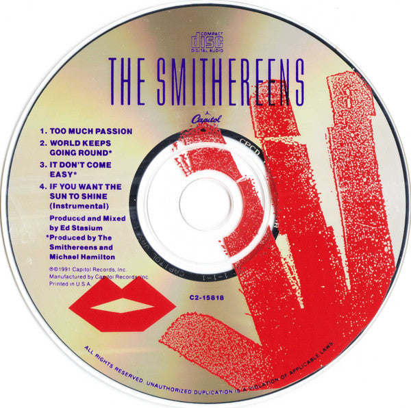 The Smithereens : Too Much Passion (CD, Maxi)