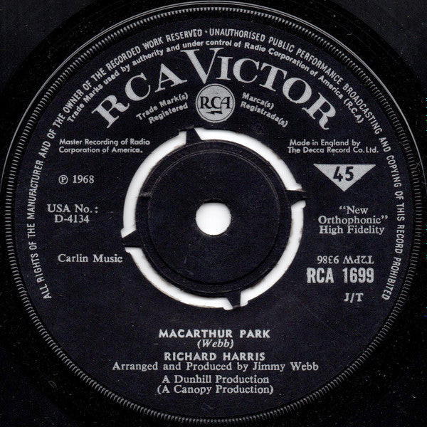 Richard Harris : MacArthur Park (7", Single)