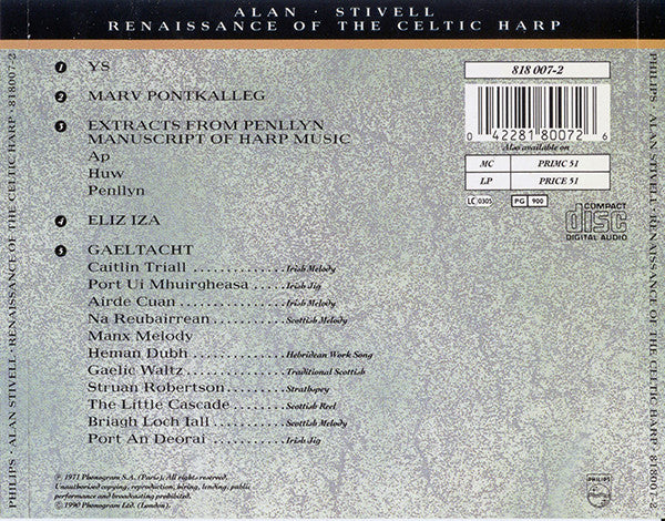 Alan Stivell : Renaissance Of The Celtic Harp (CD, Album, RE)