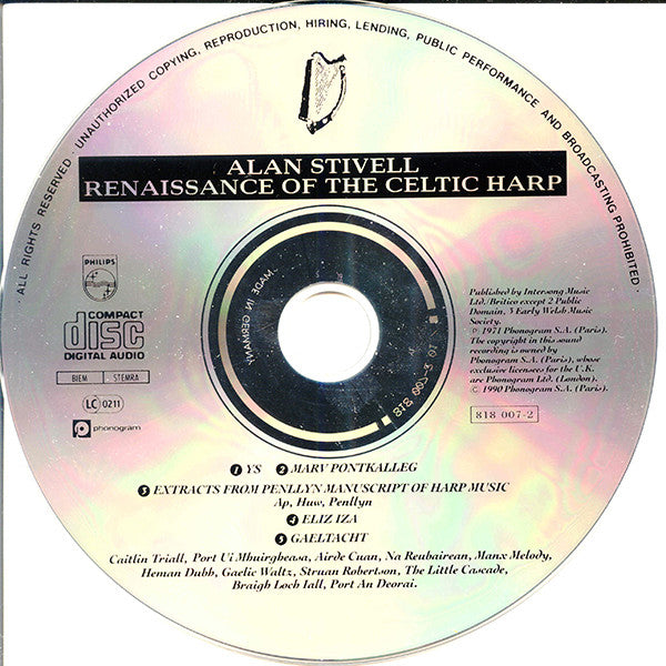 Alan Stivell : Renaissance Of The Celtic Harp (CD, Album, RE)