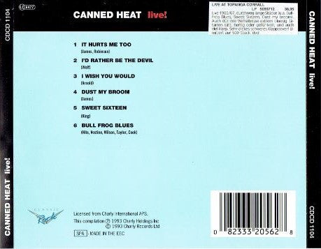 Canned Heat : Live! (CD, Album)
