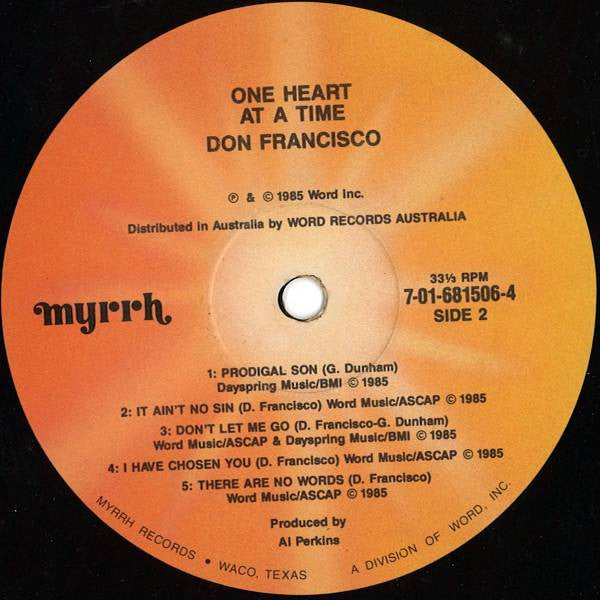 Don Francisco (2) : One Heart At A Time (LP, Album)