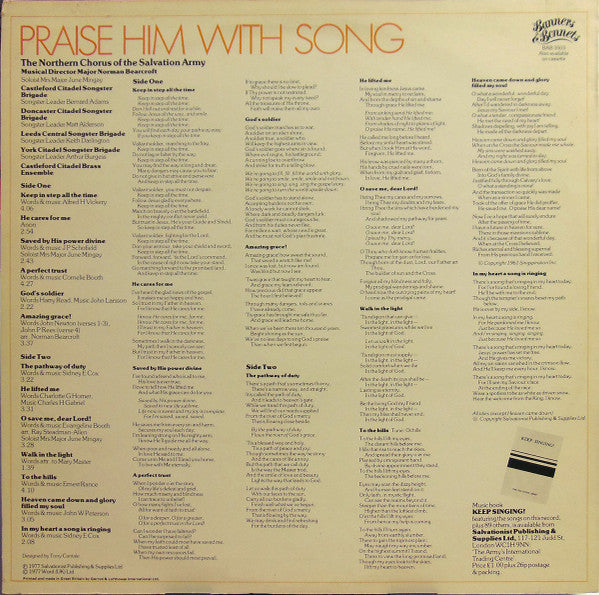 The Northern Chorus Of The Salvation Army : Praise Him With Song (LP)