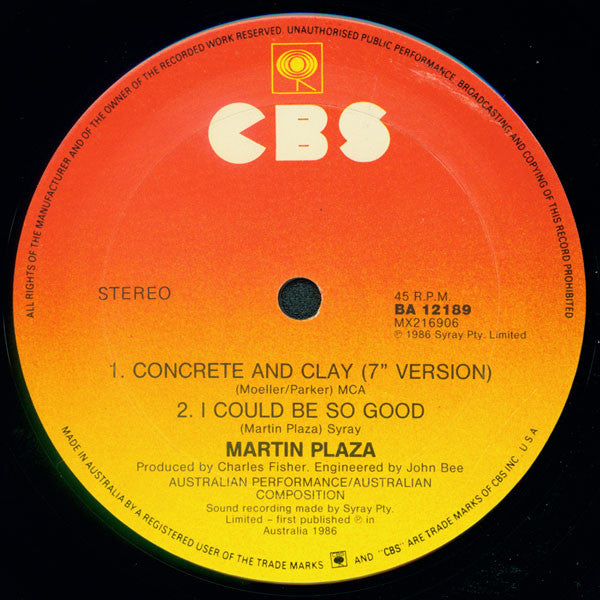 Martin Plaza : Concrete And Clay (12", Single)