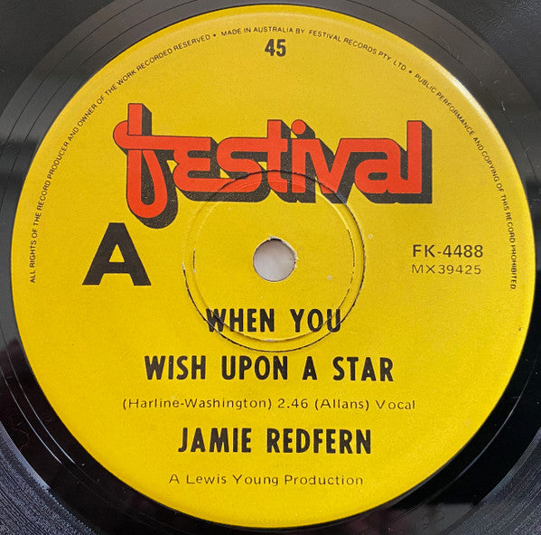 Jamie Redfern : When You Wish Upon A Star (7", Single)