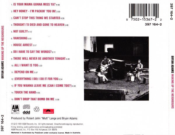 Bryan Adams : Waking Up The Neighbours (CD, Album)