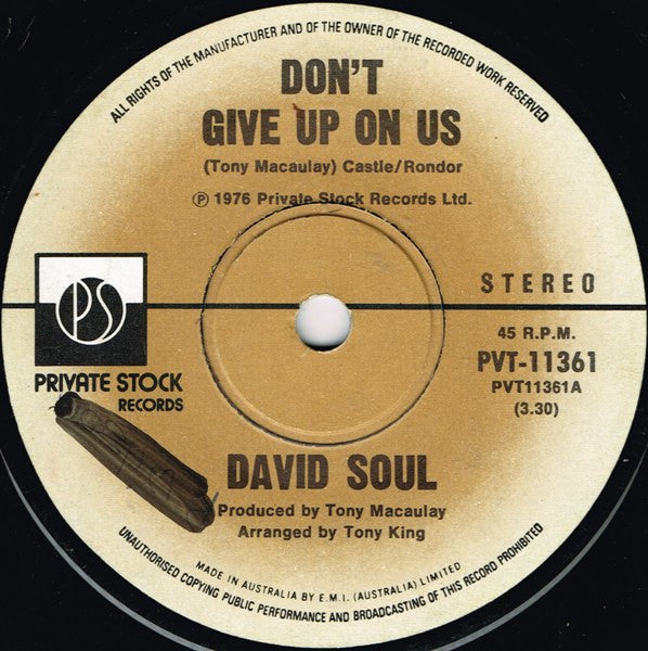 David Soul : Don't Give Up On Us (7", Single)