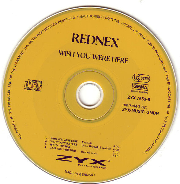 Rednex : Wish You Were Here (CD, Maxi)