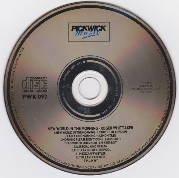 Roger Whittaker : New World In The Morning (CD, Comp)