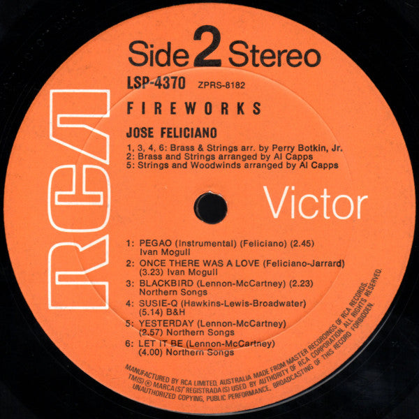 José Feliciano : Fireworks (LP, Album)