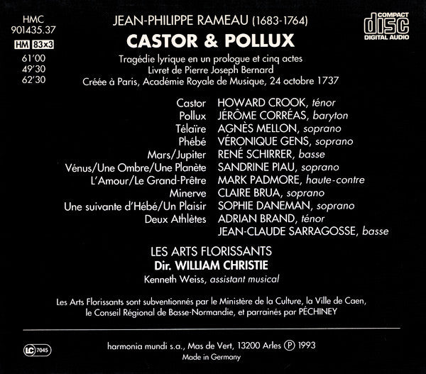 Jean-Philippe Rameau - Les Arts Florissants, William Christie : Castor & Pollux (3xCD, Album + Box, Sli)