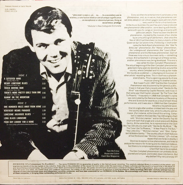 Glen Campbell : A Satisfied Mind (LP, Comp)
