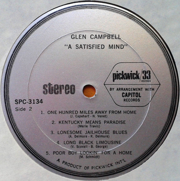 Glen Campbell : A Satisfied Mind (LP, Comp)