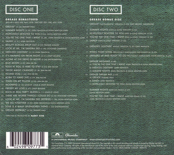 Various : Grease (The Original Soundtrack From The Motion Picture) (2xCD, Album, Dlx, RE, RM, 30t)