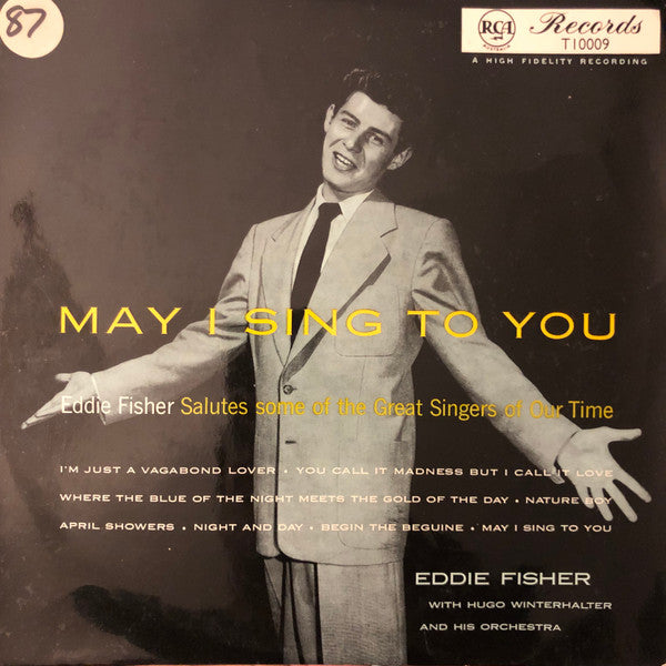Eddie Fisher With Hugo Winterhalter Orchestra : May I Sing To You (10", Album, Mono)