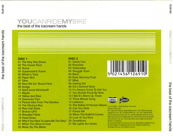 Icecream Hands : You Can Ride My Bike - The Best Of The Icecream Hands (2xCD, Comp)