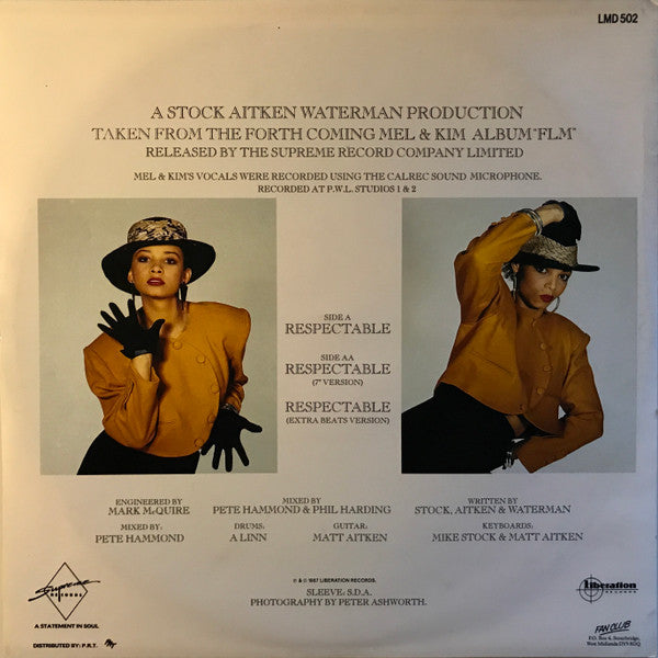 Mel & Kim : Respectable (12", Single)