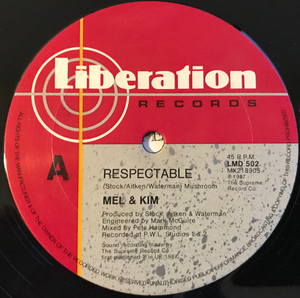 Mel & Kim : Respectable (12", Single)