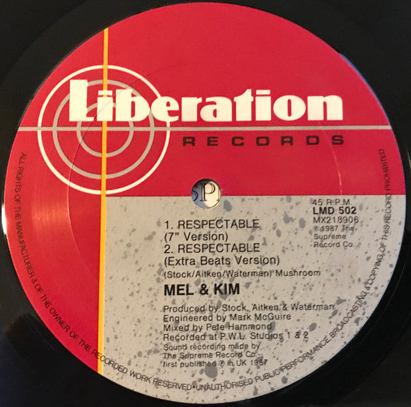 Mel & Kim : Respectable (12", Single)