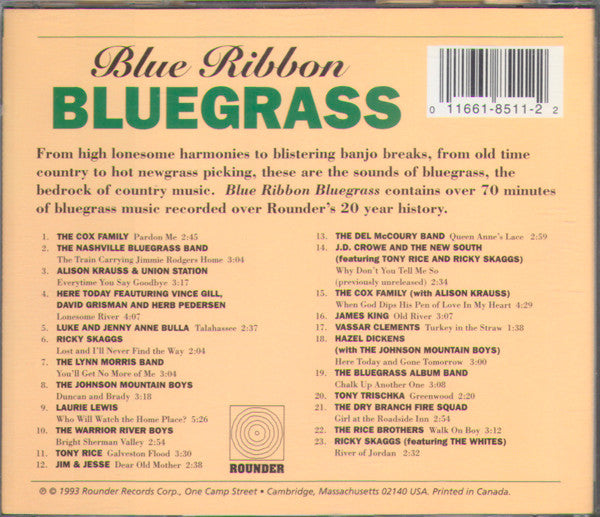 Various : Blue Ribbon Bluegrass (CD, Comp)
