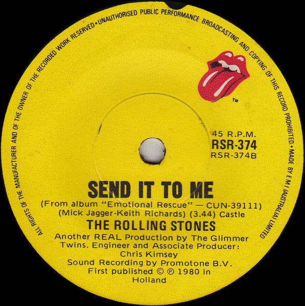 The Rolling Stones : She's So Cold (7", Single)