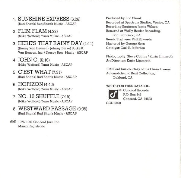 Bud Shank : Sunshine Express (CD, Album, RE, RM)
