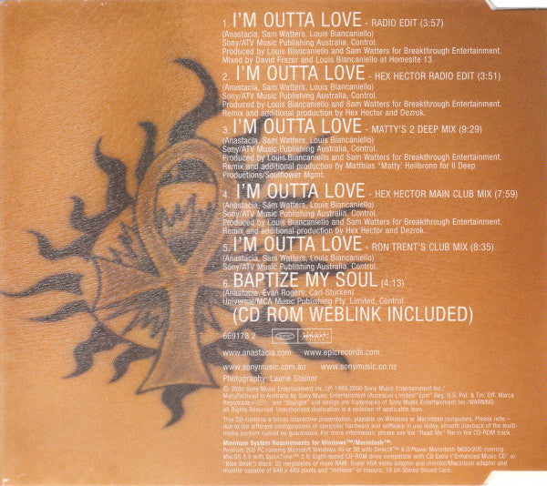 Anastacia : I'm Outta Love (CD, Single, Enh)