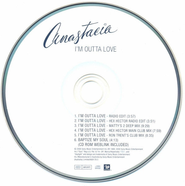 Anastacia : I'm Outta Love (CD, Single, Enh)