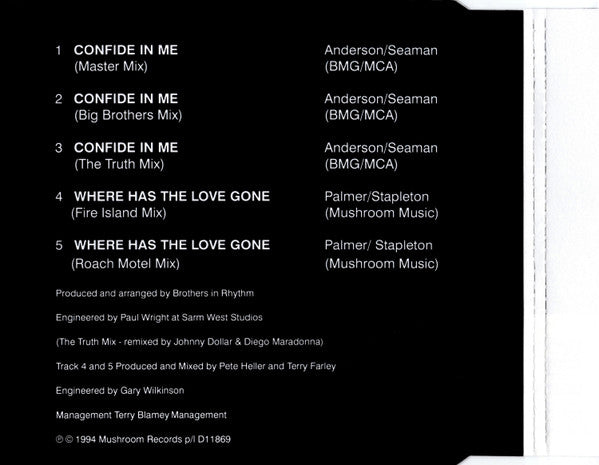 Kylie Minogue : Confide In Me (The Remixes) (CD, Single)