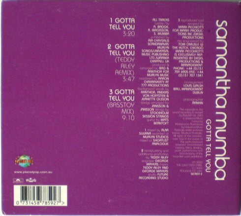 Samantha Mumba : Gotta Tell You (CD, Single, Ltd, Gat)